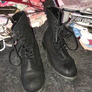 Black combat boots